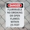 Signmission Flammable No Smoking Or Open Flames Danger Sign, Plastic, 7in W x 10in L, 2PK OS-2PACK-DS-P-710-V-2366 - alternate 2